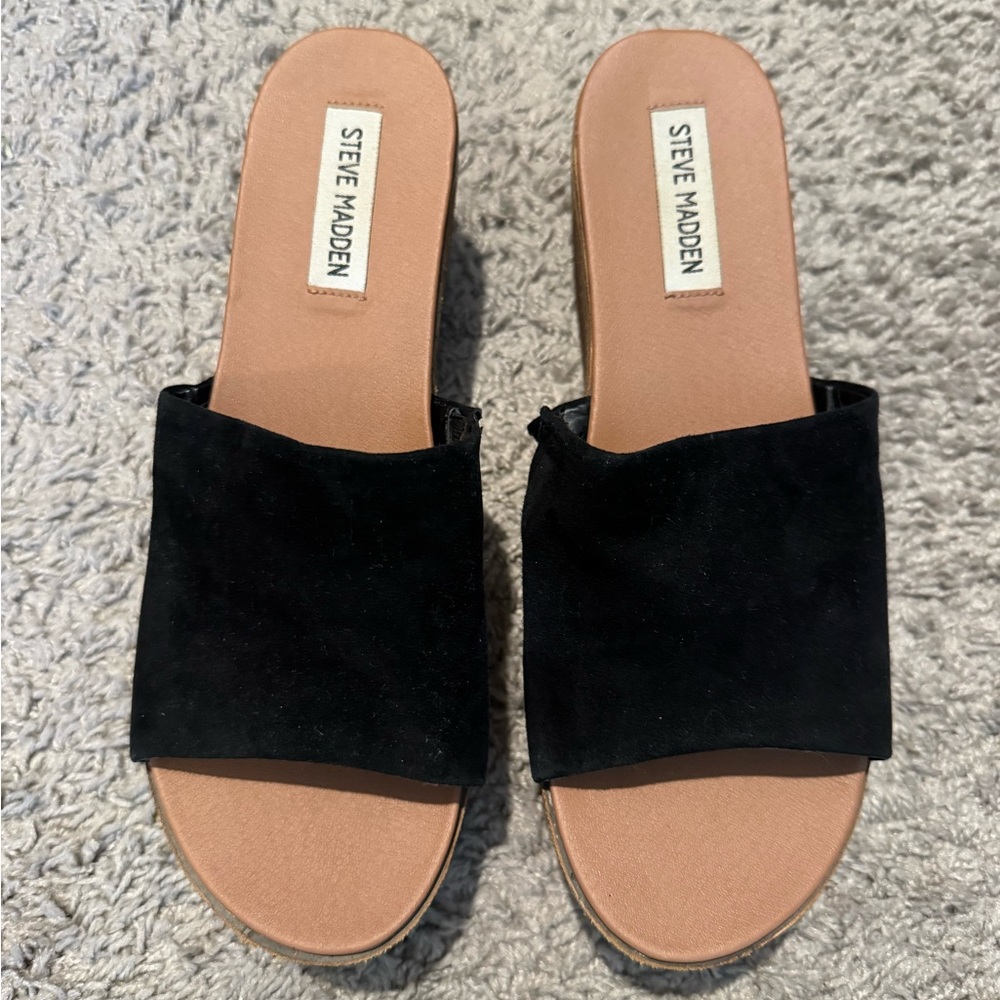 Steve Madden Black Women's Slide Sandals